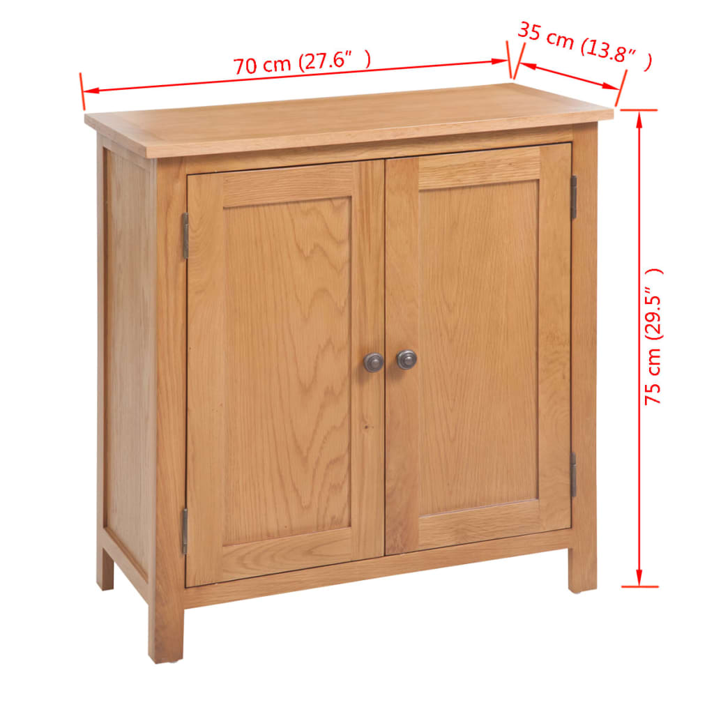 vidaXL Dressoir 70x35x75 cm massief eikenhout - Afbeelding 6