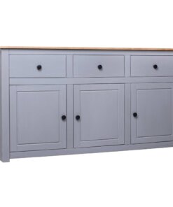 vidaXL Dressoir Panama Range 135x40x80 cm massief grenenhout grijs