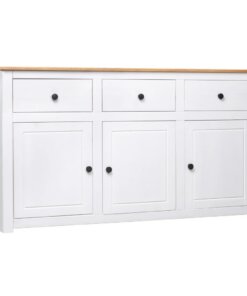 vidaXL Dressoir Panama Range 135x40x80 cm massief grenenhout wit
