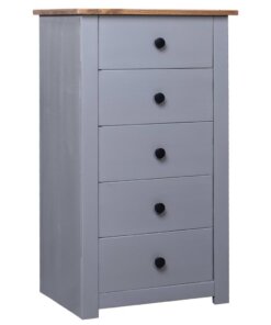 vidaXL Dressoir Panama Range 46x40x89 cm grenenhout grijs