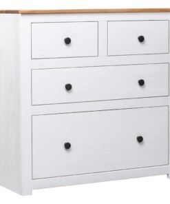 vidaXL Dressoir Panama Range 80x40x83 cm grenenhout wit