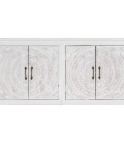 vidaXL Dressoir handgemaakt 140x30x70 cm massief acaciahout wit