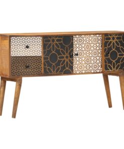 vidaXL Dressoir met geprint patroon 130x30x70 cm massief mangohout