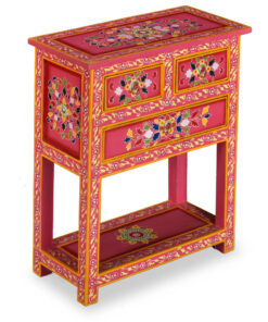 vidaXL Dressoir met lades handgeschilderd massief mangohout roze