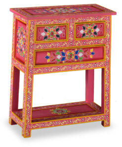 vidaXL Dressoir met lades handgeschilderd massief mangohout roze