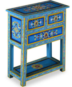 vidaXL Dressoir met lades handgeschilderd massief mangohout turquoise