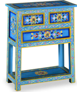 vidaXL Dressoir met lades handgeschilderd massief mangohout turquoise