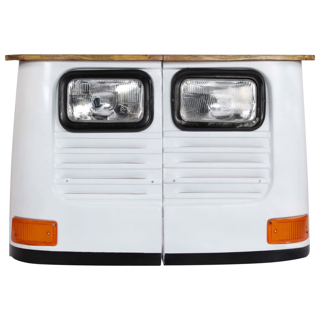 vidaXL Dressoir vrachtwagen massief mangohout wit - Afbeelding 5