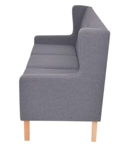 vidaXL Driezitsbank stof grijs