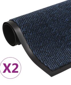vidaXL Droogloopmatten 2 st rechthoekig getuft 40x60 cm blauw