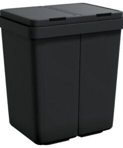 vidaXL Dubbele vuilnisbak 2x25 L antracietkleurig