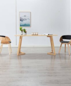 vidaXL Eetkamerstoel gebogen hout en kunstleer zwart