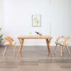vidaXL Eetkamerstoelen 2 st gebogen hout en kunstleer crèmekleurig
