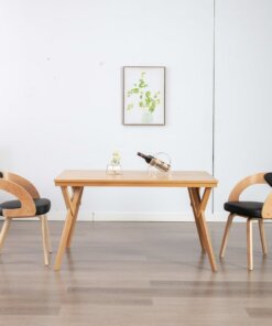 vidaXL Eetkamerstoelen 2 st gebogen hout en kunstleer