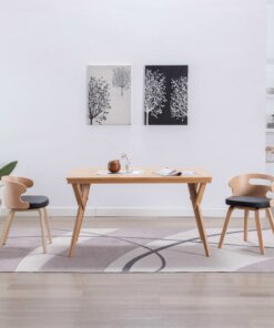 vidaXL Eetkamerstoelen 2 st gebogen hout en kunstleer