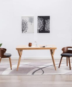 vidaXL Eetkamerstoelen 2 st gebogen hout en stof donkergrijs