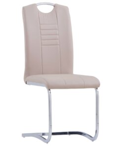 vidaXL Eetkamerstoelen 2 st kunstleer cappuccino