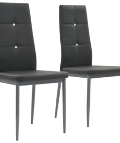 vidaXL Eetkamerstoelen 2 st kunstleer grijs