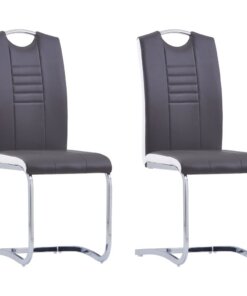 vidaXL Eetkamerstoelen 2 st kunstleer grijs
