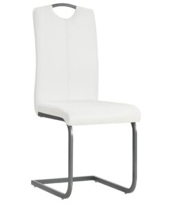 vidaXL Eetkamerstoelen 2 st kunstleer wit