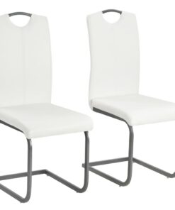 vidaXL Eetkamerstoelen 2 st kunstleer wit