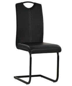 vidaXL Eetkamerstoelen 2 st kunstleer zwart