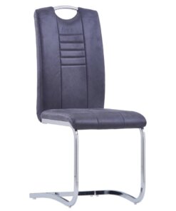 vidaXL Eetkamerstoelen 2 st kunstsuède grijs