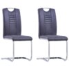 vidaXL Eetkamerstoelen 2 st kunstsuède grijs