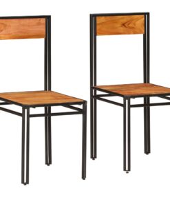 vidaXL Eetkamerstoelen 2 st massief acaciahout