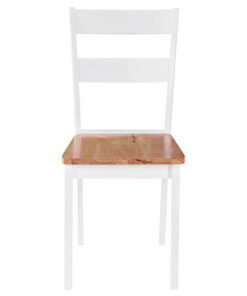 vidaXL Eetkamerstoelen 2 st massief rubberwood wit