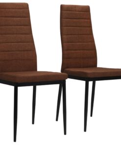 vidaXL Eetkamerstoelen 2 st stof bruin
