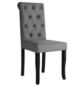 vidaXL Eetkamerstoelen 2 st stof donkergrijs