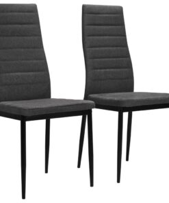 vidaXL Eetkamerstoelen 2 st stof donkergrijs