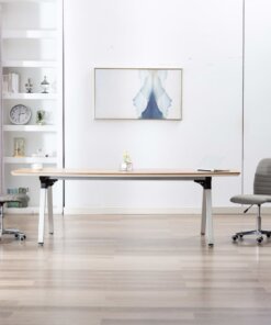 vidaXL Eetkamerstoelen 2 st stof lichtgrijs