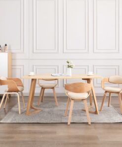 vidaXL Eetkamerstoelen 4 st gebogen hout en kunstleer