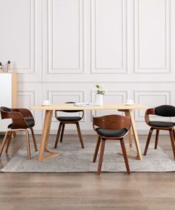 vidaXL Eetkamerstoelen 4 st gebogen hout en kunstleer