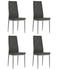 vidaXL Eetkamerstoelen 4 st kunstleer grijs