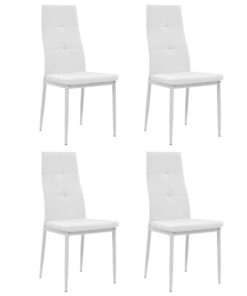 vidaXL Eetkamerstoelen 4 st kunstleer wit