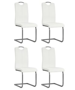 vidaXL Eetkamerstoelen 4 st kunstleer wit