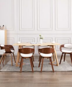 vidaXL Eetkamerstoelen 6 st gebogen hout en kunstleer