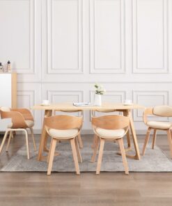 vidaXL Eetkamerstoelen 6 st gebogen hout en kunstleer