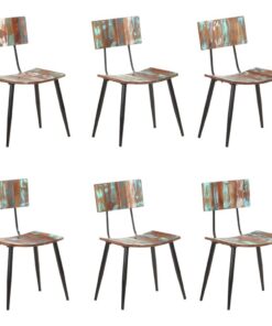 vidaXL Eetkamerstoelen 6 st massief gerecycled hout