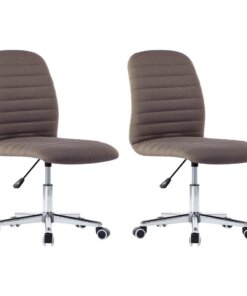 vidaXL Eetkamerstoelen draaibaar 2 st stof taupe