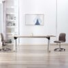 vidaXL Eetkamerstoelen draaibaar 2 st stof taupe