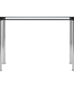 vidaXL Eettafel 120x60x75 cm gehard glas zwart en transparant