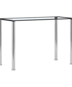 vidaXL Eettafel 120x60x75 cm gehard glas zwart en transparant