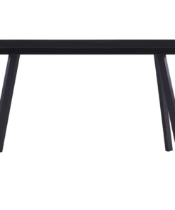 vidaXL Eettafel 120x60x75 cm gehard glas zwart