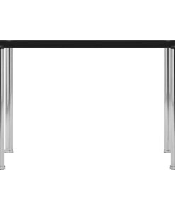 vidaXL Eettafel 120x60x75 cm gehard glas zwart