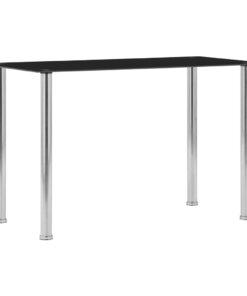 vidaXL Eettafel 120x60x75 cm gehard glas zwart