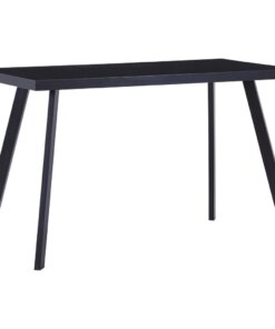 vidaXL Eettafel 120x60x75 cm gehard glas zwart